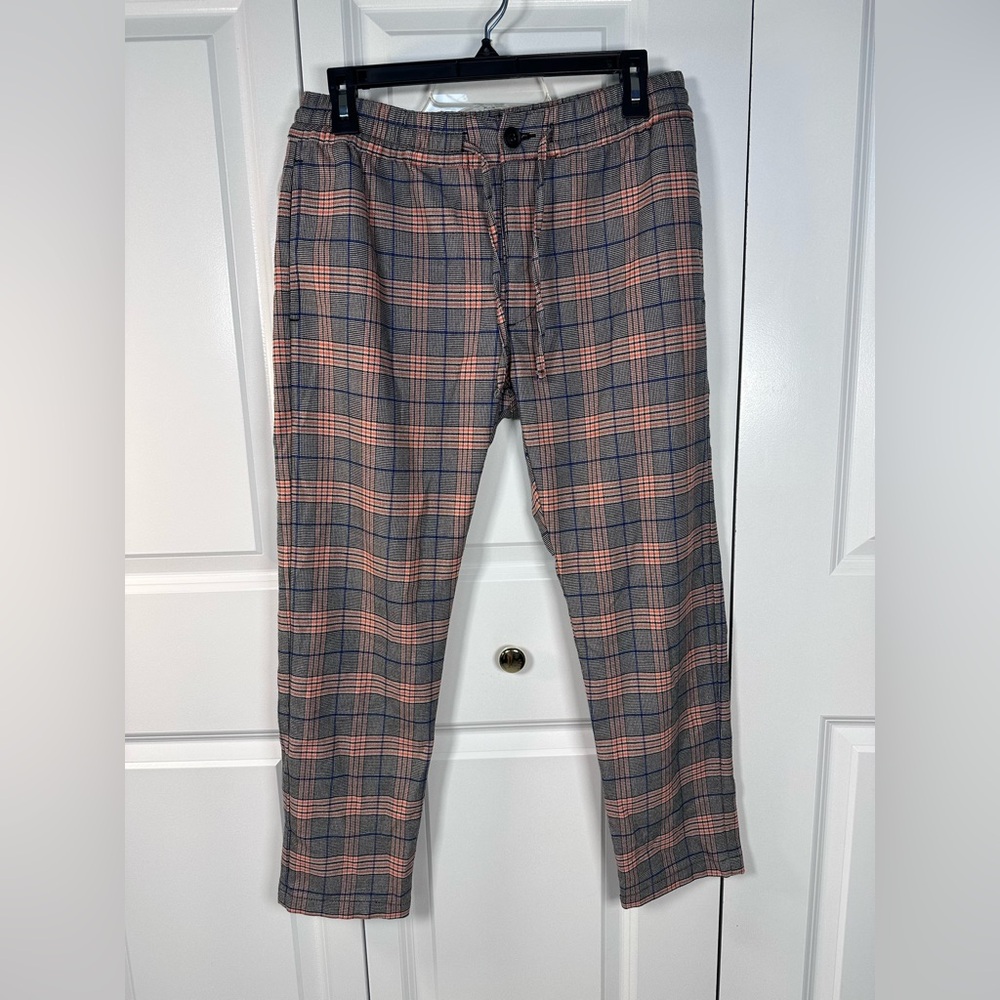 Topman Plaid Stretch Skinny Pants